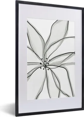 Produktbild von MuchoWow® Gerahmtes Poster Blumen - Abstrakt - Design 40x60 cm - Poster mit Schwarzem Bilderrahmen Wandposter Rahmen Foto Bilder - Poster in Rahmen