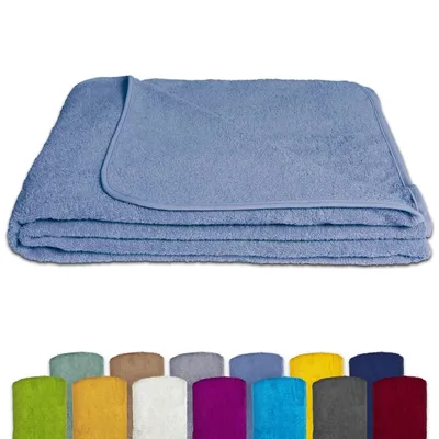Produktbild von KiGATEX Frottee-Decke 150x200 cm – 100 % Baumwolle, Sommerdecke & Tagesdecke – , waschbar, weich & atmungsaktiv – Farbe: Blau