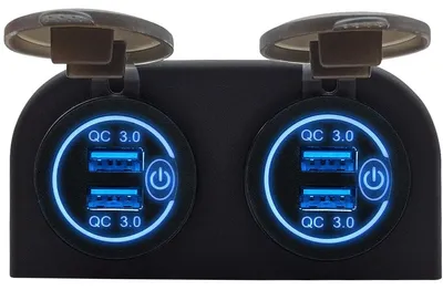 Produktbild von ProRide 12V USB 4-Port mit Schalter QC3.0 PUSB1QC-B Autolader Blau