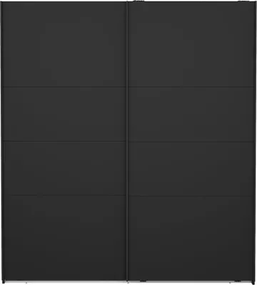 Produktbild von Catania Kleiderschrank 201x179x67cm, 2 Schiebetüren matt schwarz.