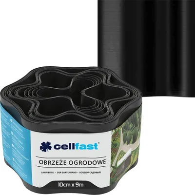 Obrázok produktu pre Vlnité záhradné obruby 10 cm x 9 m Cellfast čierna
