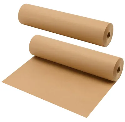 Productafbeelding van Omgoods- Kraftpapier Rol 2 Stuks - 38 cm x 50 m - Verpakkingspapier - Cadeaupapier - Knutselen - Bruin, Hoogwaardige Kwaliteit - Inpakpapier