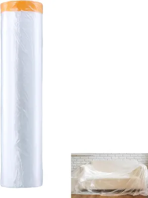Imagen del producto de Lámina protectora con cinta adhesiva, 400 cm x 20 m, film protector para trabajos de pintura
