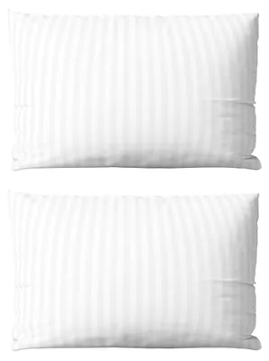 Produktbild von 2 teilig Kissenbezüge 40x80 cm Mikrofaser Premium Damast Gestreift, Weiß