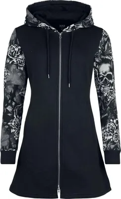 Produktbild von Black Premium by EMP Damen schwarze Kapuzenjacke mit Schnürungen XXL