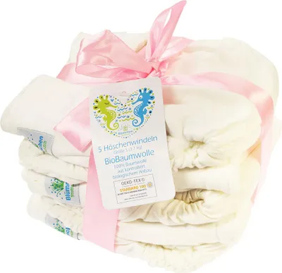 Produktbild von Blümchen Kuschel-Höschenwindel 5 Stück BioBaumwolle Größe S (3-7kg)
