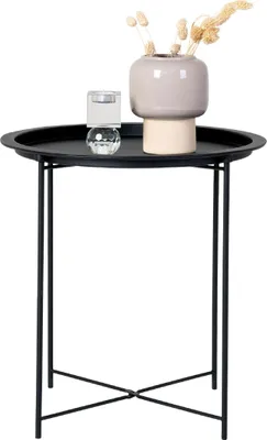 Produktbild von QUVIO Runder Couchtisch Noah - Stahl - Rund - Ø47cm - Schwarz