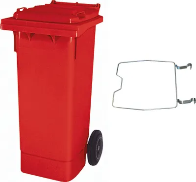 Produktbild von BRB Mülltonne MGB 80 Liter, mit Klemmring für Müllsäcke (rot)
