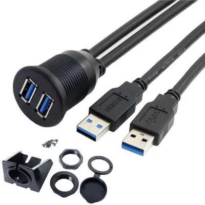 Productafbeelding van Automatische USB-kabel, 2 meter, waterdicht, zwart, voor auto