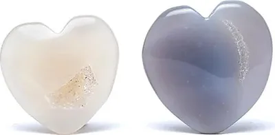 Image de Agate avec pierre de souci de coeur de cristallisation - paquet de 2 pièces - ± 4-6 cm