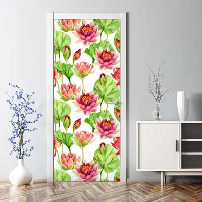 Produktbild von Dekorative Türposter Aufkleber selbstklebend Klebefolie Freesienblüten 70 x 200 cm