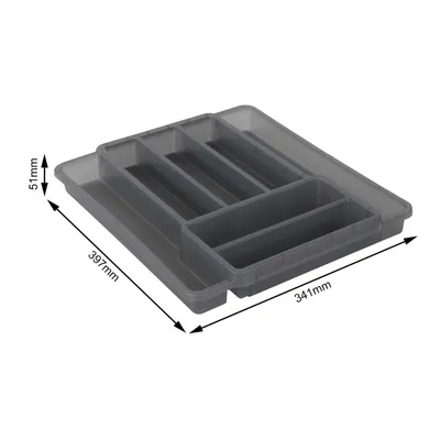 Image de Rotho Domino Range-couverts 7 compartiments Anthracite