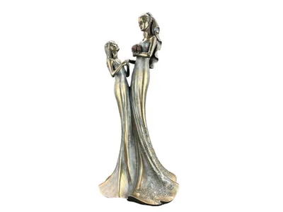 Produktbild von Hochzeitsfigur Braut mit Brautjungfer Veronese Hochzeit Statue Hochzeitsgeschenk Skulptur Bronze Stil WU73413A4