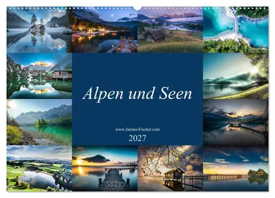 Produktbild von Alpen und Seen (Wandkalender 2027 DIN A2 quer), CALVENDO Monatskalender