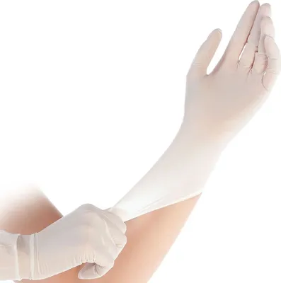 Produktbild von Nitril-Handschuh Safe Light puderfrei L 24cm weiß VE=10x100 Stück