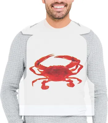 Produktbild von Nonley 25 Stück Kunststoff-Lätzchen für Erwachsene, 58,4 cm, hält Kleidung sauber auf Meeresfrüchte-Party, Krabbenlätzchen, 25 Stück, L