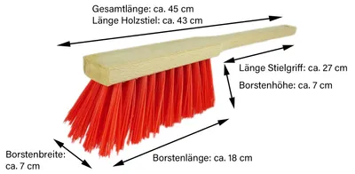 Produktbild von Novaliv Handfeger Langer Stiel I 45 cm I Elaston I Schneebesen Auto Handbesen Handkehrbesen Waschbürste Feger
