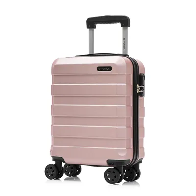 Produktbild von Koffer Trolley Reisekoffer Suitcase, Rollkoffer Handgepäck ,mit 4 Rollen360°, Hartschalenreisekoffer, Zahlenschloss, Weicher Gummigriff(S, Roségold)