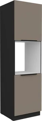 Produktbild von Küchenschrank für Einbaubackofen LUNARA – Breite 60 cm, Dunkelbeige/Schwarz