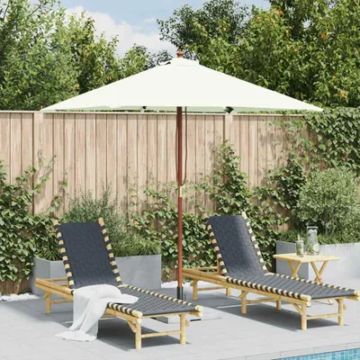 Produktbild von vidaXL Sonnenschirm mit Holz-Mast 150x200 cm Sandweiß