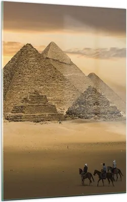 Produktbild von Bilder auf glas - Einteilig - Pyramide ägypten wüste - 50x70cm - Glasbilder - Wandbilder - Bilder - zum Aufhängen bereit - Wanddekoration aus Glas - Glas Bilder - Wandbild auf Glas - GPA50x70-2196