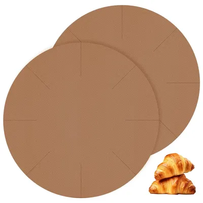 Produktbild von Wiederverwendbare Backpapierstücke, rund, 40 x 40 cm, antihaftbeschichtet, geeignet für Springformen, hitzebeständig, spülmaschinenfest für alle Ihre Backbedürfnisse.