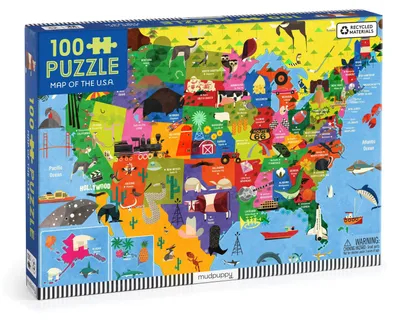 Produktbild von Map of the U.S.A. 100 Piece Puzzle
