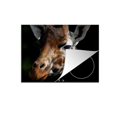 Produktbild von KitchenYeah© Herdabdeckplatte Giraffe - Leicht - Schwarz , 77x59cm, Küche Deko, Glaskeramikkochfeld Herdabdeckung, Abdeckplatte fùr Kochfeld