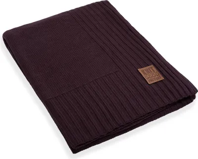 Produktbild von Knit Factory Uni Plaid - Aubergine - 160x130 cm