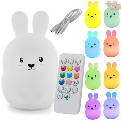 Immagine prodotto di Luce notturna del bambino ha portato coniglio tocco rgb telecomando