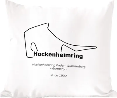 Produktbild von MuchoWow® Zierkissen Sofakissen Wohnzimmer Dekokissen 40x40 cm Formel 1 - Hockenheim - Rennstrecke - Foto Kissen - Schlafzimmer Dekoration