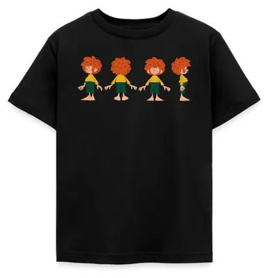 Produktbild von Spreadshirt Pumuckl Aus Verschiedenen Blickwinkeln Kinder T-Shirt, 110/116 (5-6 Jahre), Schwarz