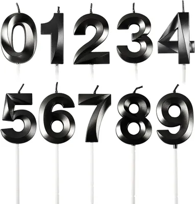 Immagine prodotto di Candeline nere per torte di compleanno - Candeline numeriche per torte