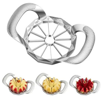 Appelschneider aus Edelstahl mit 12 Klingen, silber