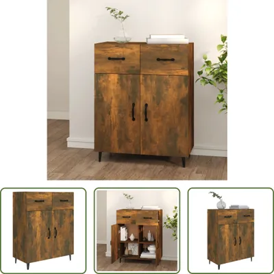 Produktbild von The Living Store Sideboard Räuchereiche 69,5x34x90 cm Holzwerkstoff
