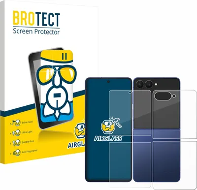 Produktbild von BROTECT Schutzglas für Samsung Galaxy Z Flip 7 (Display+Rückseite) Schutzfolie Panzer Folie Glas Display Schutz klar