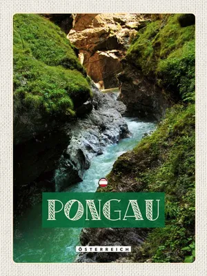 Immagine prodotto di vianmo Insegna in legno 40x30 cm Pongau Österreich Wasserfall Natur
