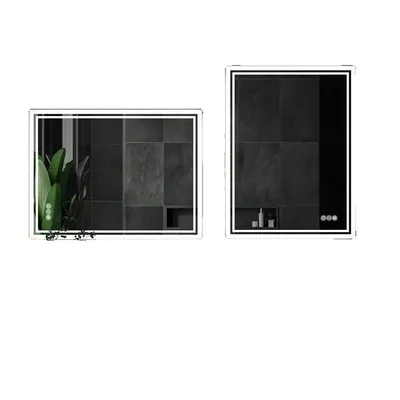 Immagine prodotto di Specchio da bagno, retroilluminazione a LED, dimmerabile, 60x80 cm (24x32 pollici)