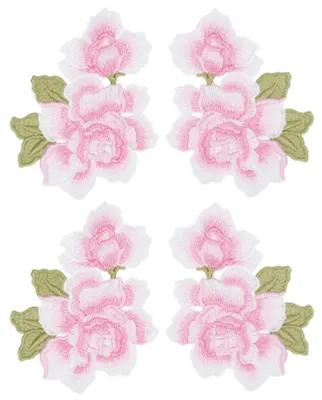 Geborduurde Patches, Hibiskusblüten, 2 Paar, 5,7 x 4,3 cm