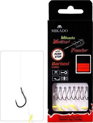Produktbild von Mikado Method FEEDER Vorfach mit Haken Nr. 10, 0,23mm, 10cm, 8 Stk.