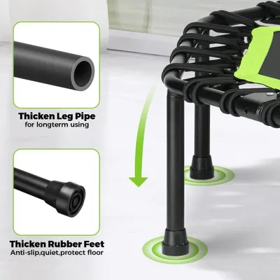 Immagine prodotto di TRAMPOLINO FITNESS - Mini trampolino per adulti - Pieghevole - Con maniglia - Verde, 107 cm