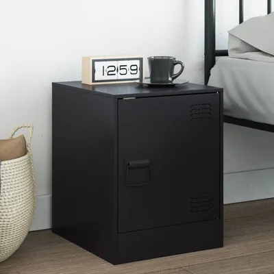 Produktbild von vidaXL Nachttisch Schwarz 34,5x39x44 cm Stahl