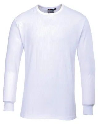 Imagen del producto de Camiseta térmica Portwest de manga larga, color blanco, talla XL