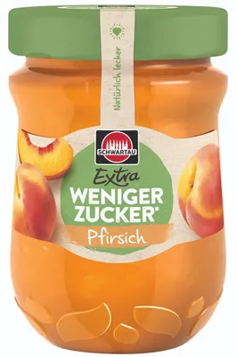 Zdjęcie produktu dla Schwartau Ekstra brzoskwiniowe smarowidło owocowe z mniejszą ilością cukru 300g