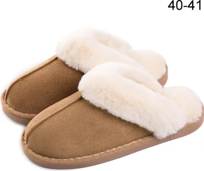 Produktbild von Damenpantoffeln Herrenpantoffeln Winter warmes Plüschfell weiche rutschfeste Pantoffeln Indoor Outdoor 40-41