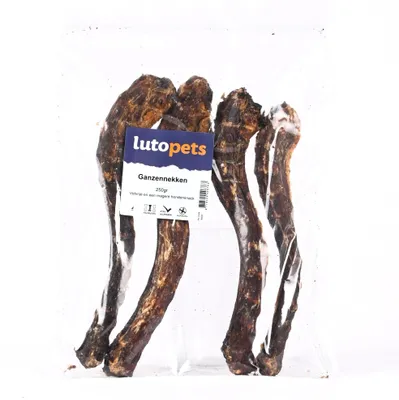 Produktbild von Lutopets Gänsehälse – 250 g – Getrocknete Gänsehälse für Hunde