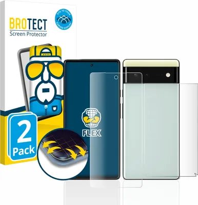 Produktbild von 2x BROTECT Fullscreen Schutzfolie für Google Pixel 6 (Display+Rückseite) Displayschutz Folie Fullcover Klar Transparent