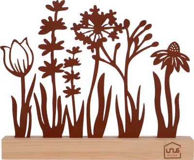 Produktbild von UNUS Deko Aufsteller Dekofigur mit Blumen Silhouette aus Metall rost