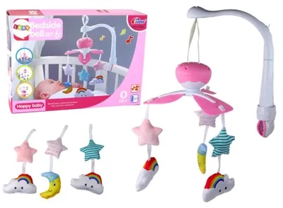 Image de Mobile pour lit bébé avec musique, rose