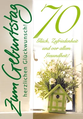 Produktbild von 70 Geburtstag  Glückwunschkarte im Format 115x17cm mit Umschlag
